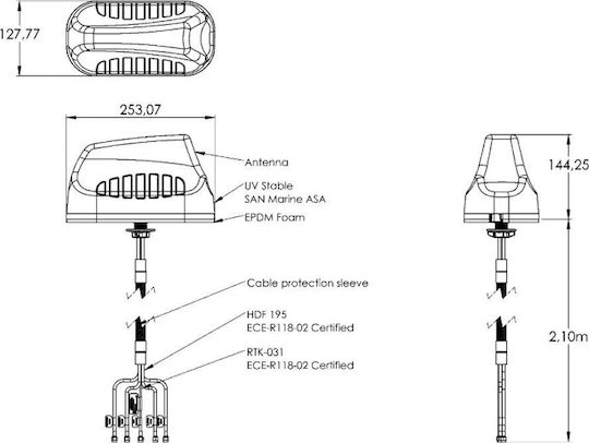 Poynting MIMO-3-12 Internal 5G Omnidirectional Antenna 5.8dBi with SMA Connection A-MIMO-0003-V2-12