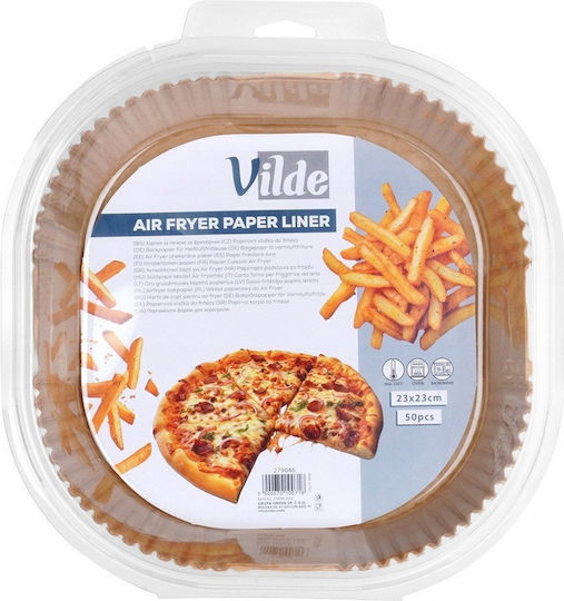 Vilde Non-Stick Baking Papers Air Fryer 23x23cm Square Set 50 Pieces