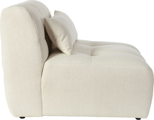 Πουφ Sessel Sofia Εκρού Μπουκλέ 70x95x75cm
