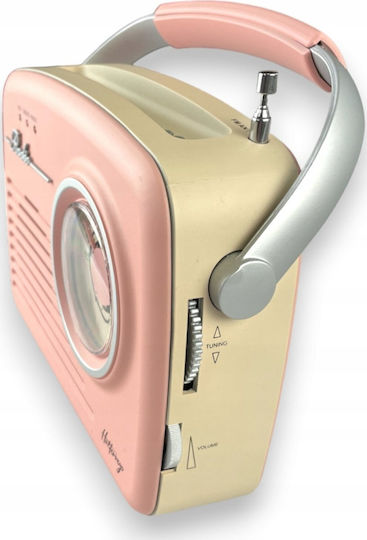 Eltra Luiza Retro Sp-11 Retro Φορητό Ραδιόφωνο Μπαταρίας με USB Ροζ