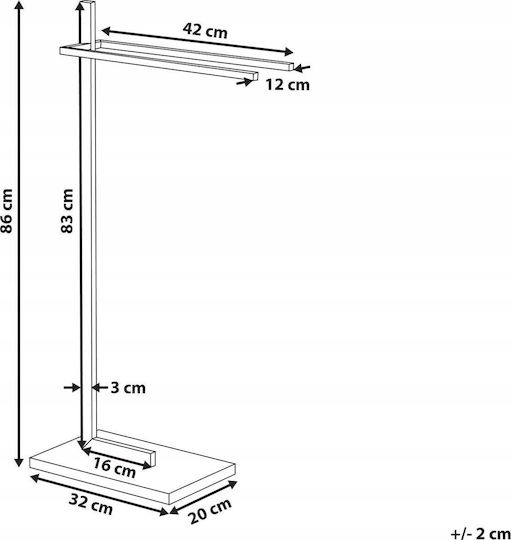 Beliani Καλόγερος Μπάνιου Μονός ​45x86cm Ασημί