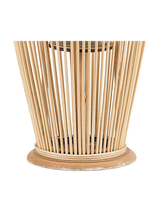 Beliani Wooden Lantern Beige 32x84cm