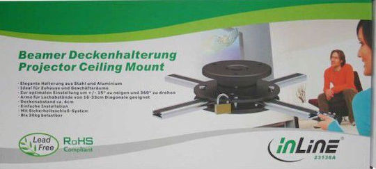 InLine Projektor Wandhalterung mit maximaler Belastung von 20kg Schwarz