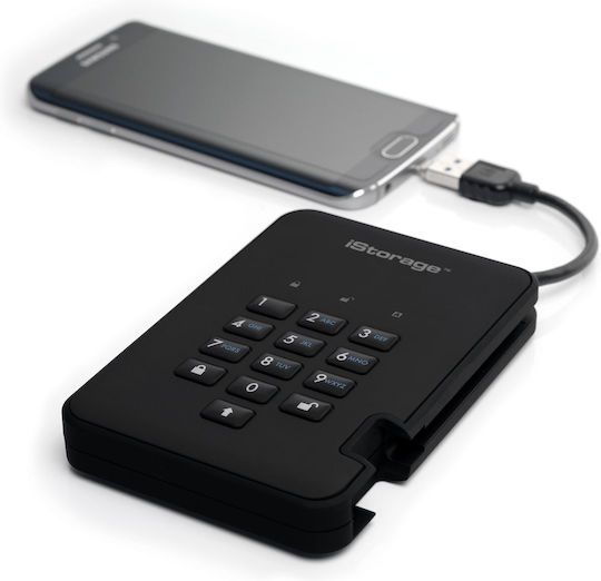 iStorage DiskAshur2 USB 3.0 Extern HDD 4TB 3.5" Negru