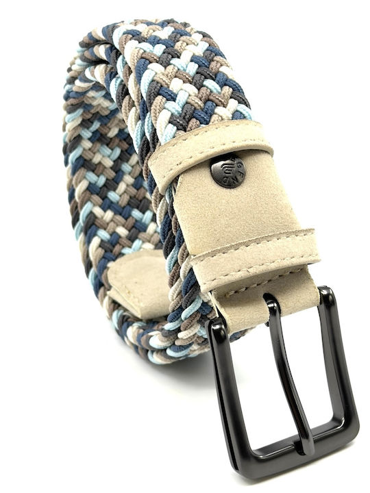 Elastic Men's Belt Leather Knitted Multicolored