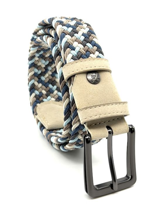 Elastic Men's Belt Leather Knitted Multicolored