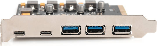 Digitus PCI Card With 5 Type-C USB 3.1 Ports