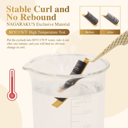 Nagaraku Air Series Double Tips Ellipse Eyelash Extensions 0.15c Mixed 8-12mm