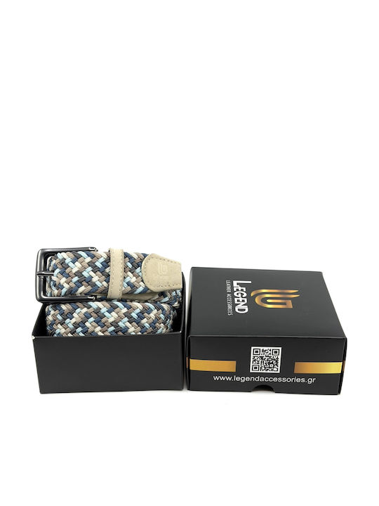 Elastic Men's Belt Leather Knitted Multicolored