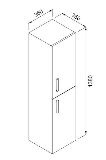 Martin Santa Wall Hung Cabinet Matte Lacquer Bathroom Column Cabinet L35xD32xH160cm Natural