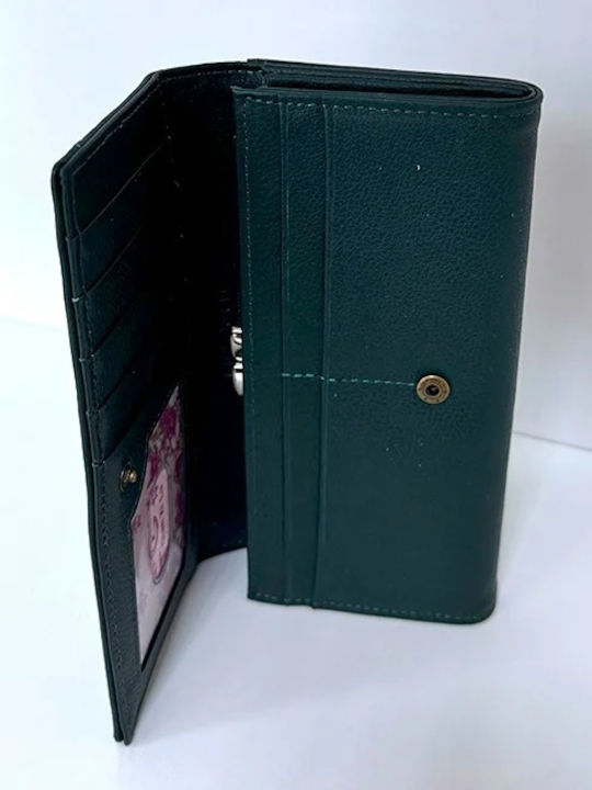 Große Leder Damenbrieftasche Grün