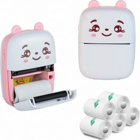 Extralink Kit Thermal Printer Epp-001 Pink + Thermal Adhesive Paper 5 Rolls