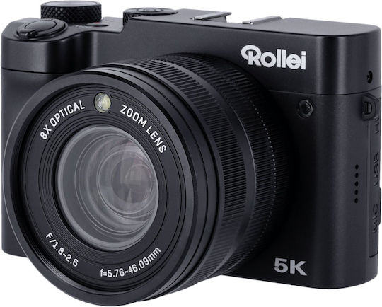 Rollei Powerflex Dual Lens Compact Camera Optical Zoom 8x Black