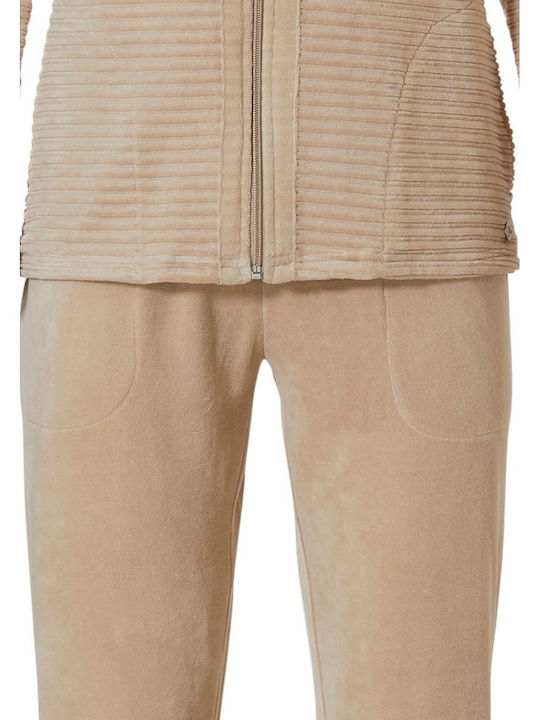 Pastunette Winter Women's Pyjama Set Soft Beige