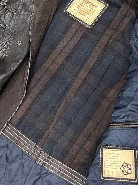 Δερμάτινο Μπουφάν Αντιανεμικό Dark Brown