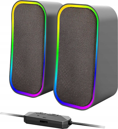 SpeedLink Token Ηχεία Υπολογιστή 2.0 με RGB Φωτισμό και Bluetooth Ισχύος 6W Μαύρα