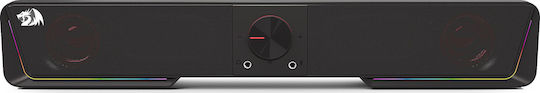 Redragon GS570 Computerlautsprecher mit RGB-Beleuchtung und Bluetooth Leistung 1.5W in Schwarz Farbe