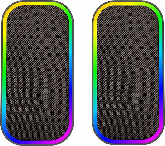 SpeedLink Token Ηχεία Υπολογιστή 2.0 με RGB Φωτισμό και Bluetooth Ισχύος 6W Μαύρα