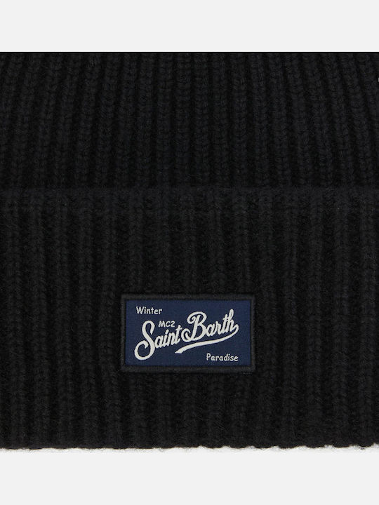 Berry Beanie Unisex Σκούφος Πλεκτός σε Μαύρο χρώμα