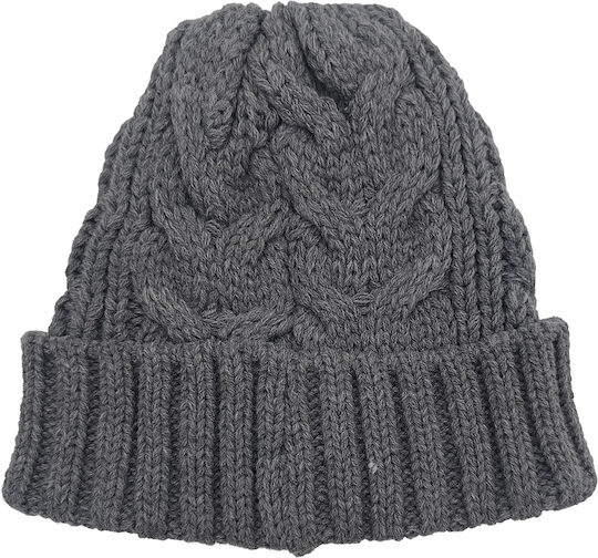 Beanie Unisex Beanie with Knit in Gray color