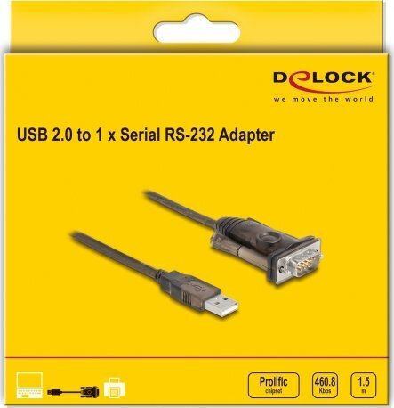 DeLock Cablu RS232 cu 9 pini de sex masculin la USB-A 1.5m (62646) 1buc