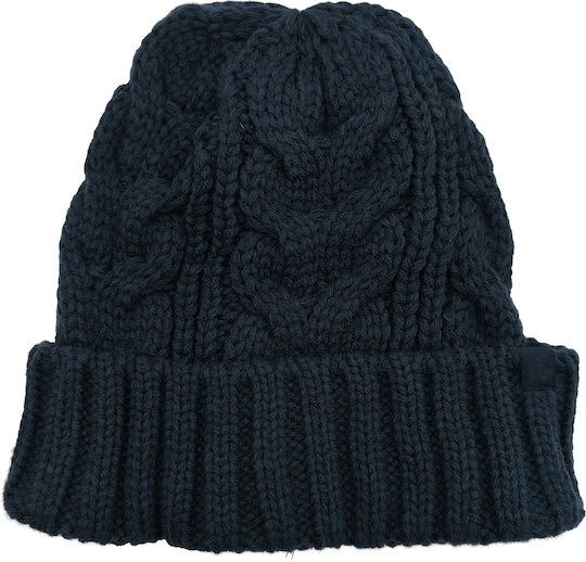 Beanie Unisex Beanie mit Strickmuster in Marineblau Farbe