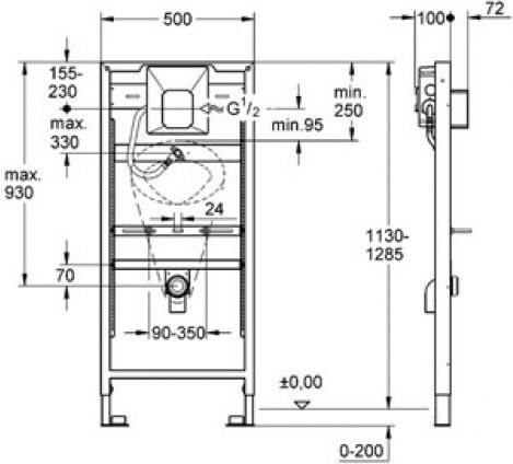Grohe Rapid SL Built-in Plastic Low Pressure Rectangular Toilet Flush Tank