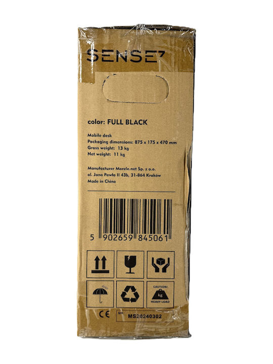 SENSE7 Επέκταση Γραφείου σε Μαύρο Χρώμα 81x40cm