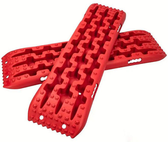 Anti-skid Traction Aid Pads Red Plastic 58x33cm 2 Pieces