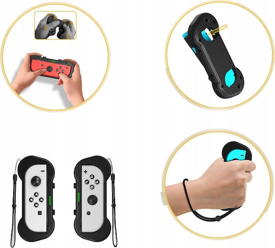 Jys Set 12x Sport Accessories Kit for Switch / Switch OLED in Black color