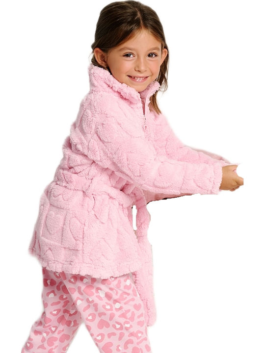 Muydemi Kids' Robe Winter Fleece Pink