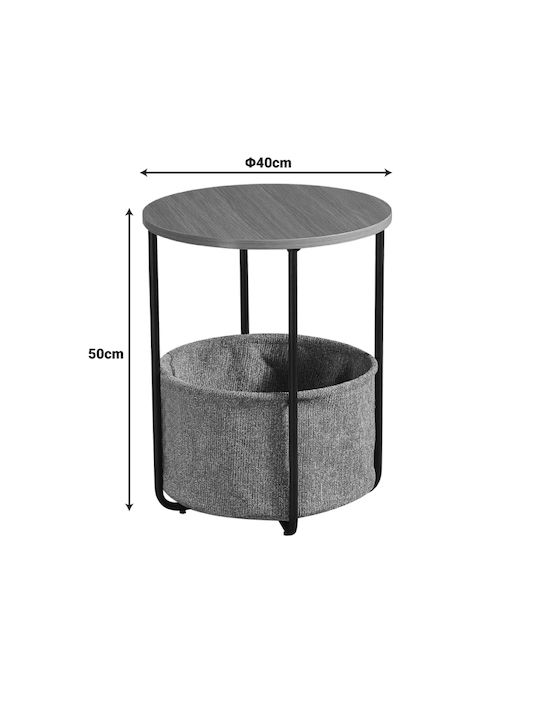 Round Side Table Fredami Wooden Sonoma L40xW40xH50cm