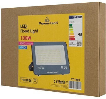 Powertech Waterproof LED Floodlight 100W Natural White 4000K IP66