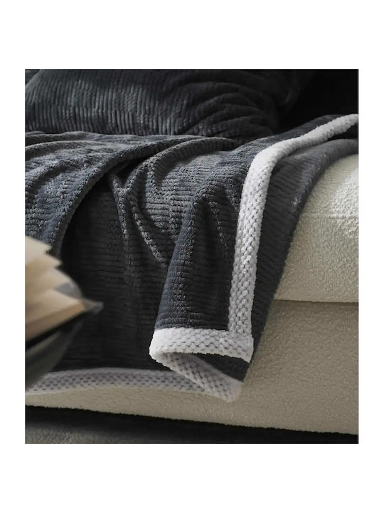 Gofis Home Ριχτάρι Πολυθρόνας Ζακάρ 109x180εκ. Γκρι
