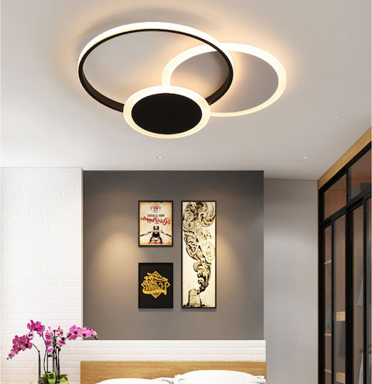 ArkoLight Ceiling Mount Light 52cm Black with Integrated LED and Remote Control