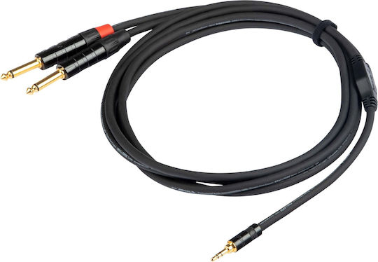 Proel Кабел 2x 6,3 мм мъжки - 3,5 мм мъжки 5м Черен (CHLP170LU5XL)