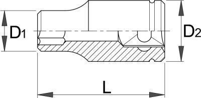 Unior Καρυδάκι Torx με Καρέ Υποδοχής 1/4" Μέγεθος E10