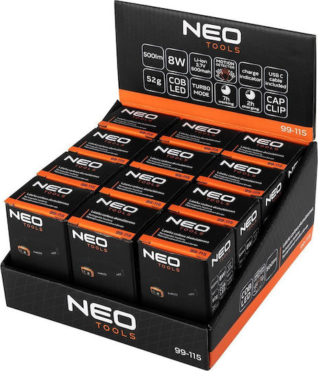 Neo Tools Презареждащ се Челник LED с Максимална Яркост 500лм