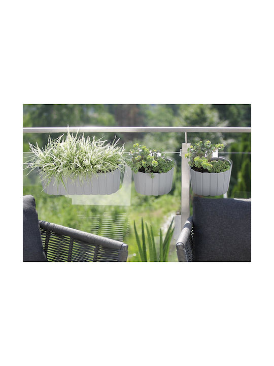 Prosperplast Pot Boardee Hook Planter Box Plastic Gray 38.3x21.2x13cm.