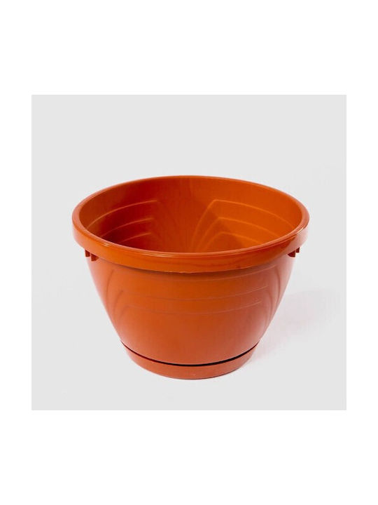 Premium Flower Pot Plastic Brown 14x10 Cm