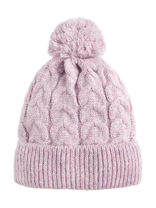 Kinder Mütze Set Gestrickt Lila 2Stück