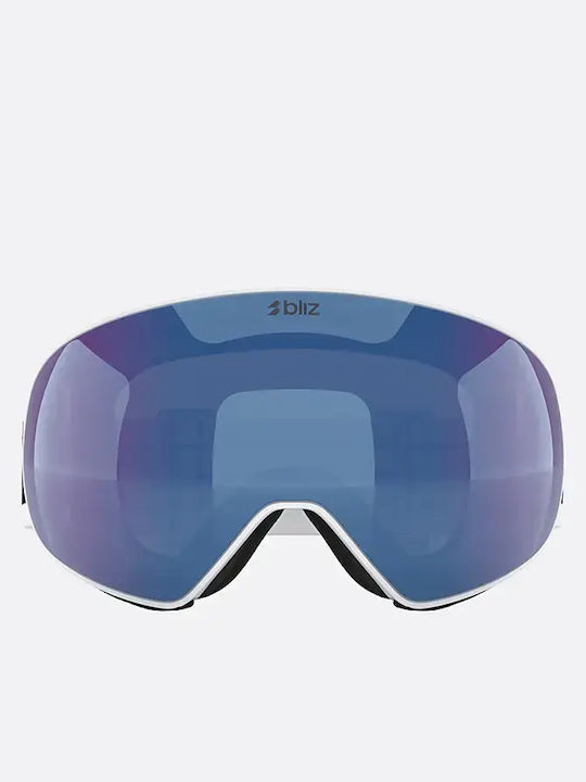 Adult Ski & Snowboard Goggles White with Brown Lens