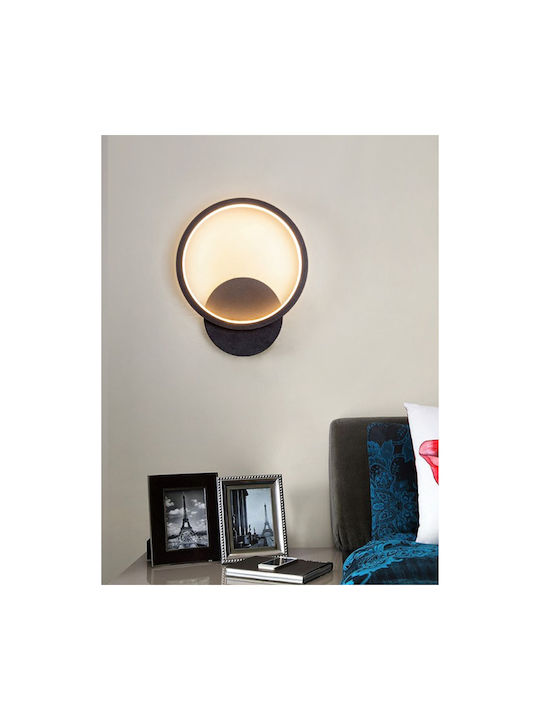 ArkoLight Φωτιστικό Τοίχου με Ενσωματωμένο LED και Φυσικό Λευκό Φως Μαύρο