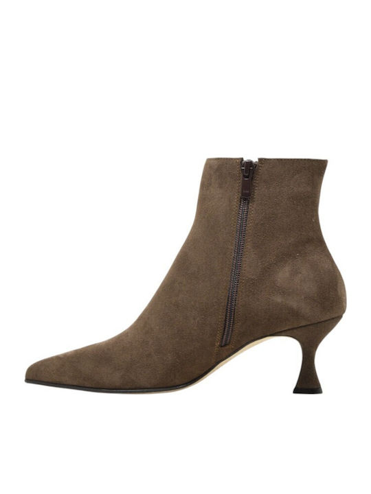Leather Women's Ankle Boots Brown