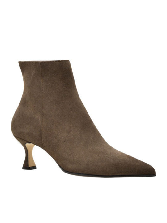 Leather Women's Ankle Boots Brown