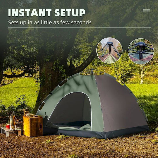 Cort Automatic Camping Igloo Tent Brown for 4 People 210x210x135cm