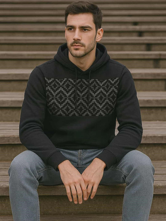 Sweatshirt with Hood Black, Grey