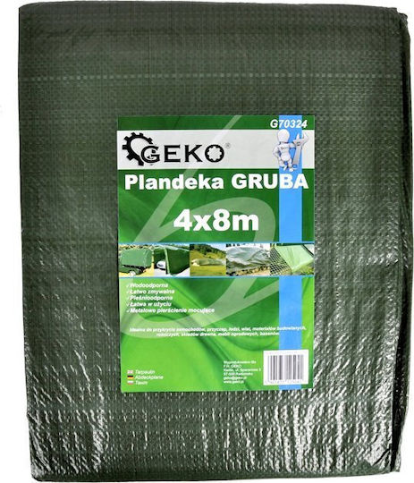 Geko Αδιάβροχος Μουσαμάς 80gr/m² 18x12μ. Ελαφρού Τύπου Πράσινος