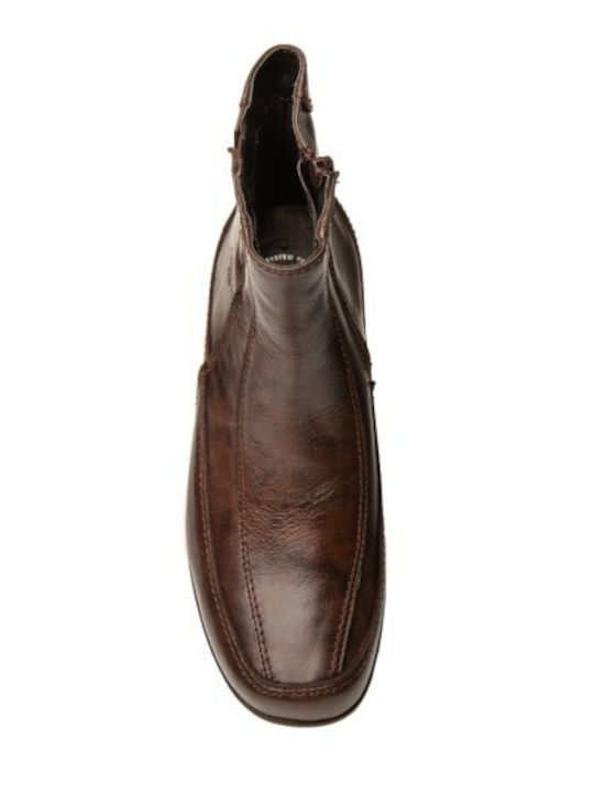Leder Stiefeletten Damen Braun