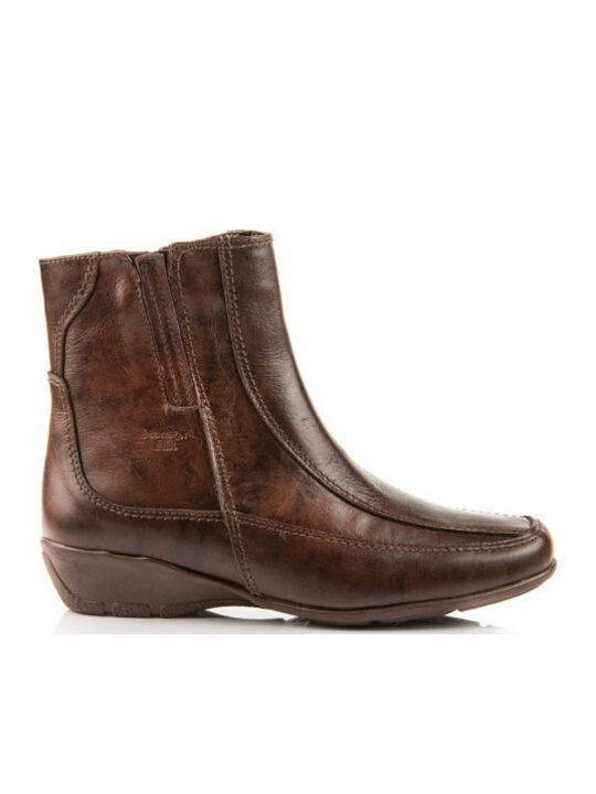 Leder Stiefeletten Damen Braun